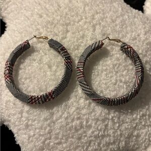 Plaid Hoop Earrings.